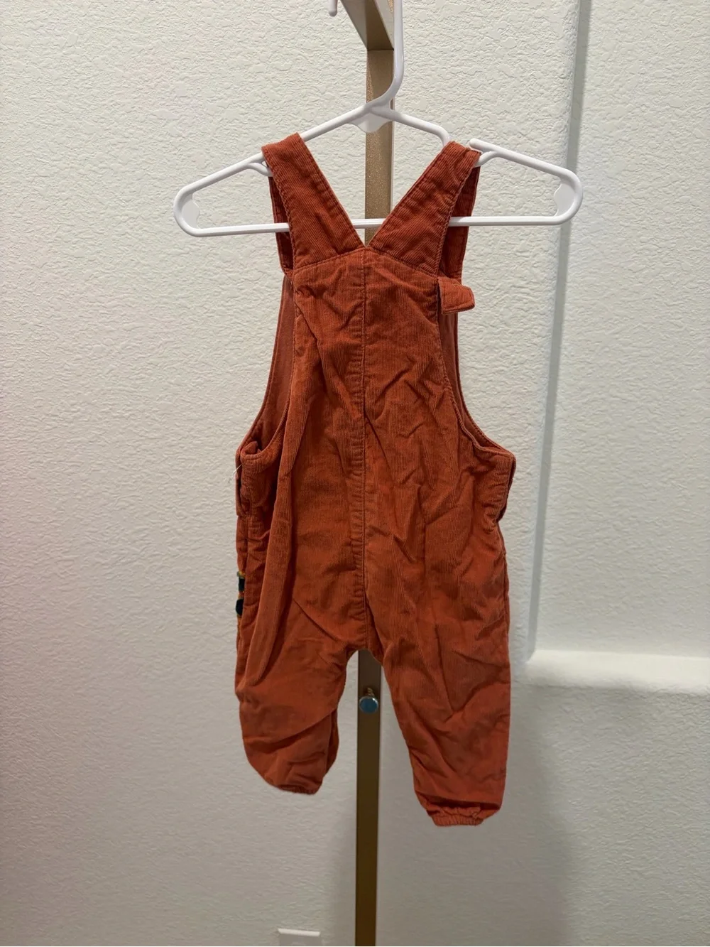 NEXT Baby Rust Orange Giraffe Embroidered Kids Overalls size 9-12 months